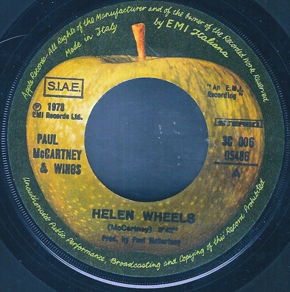 Wings (2) : Helen Wheels (7", Single)