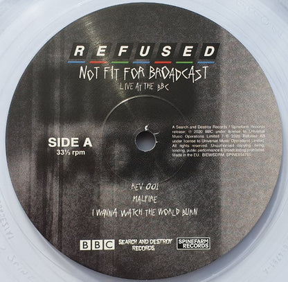 Refused : Not Fit For Broadcast (Live At The BBC) (12", EP, RSD, Ltd, Cle)