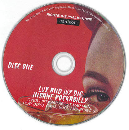 Various : Lux And Ivy Dig Insane Rockabilly (Over Fifty 45s About Mad Men, Play Boys, Cars, Bugs And Brawls) (2xCD, Comp)