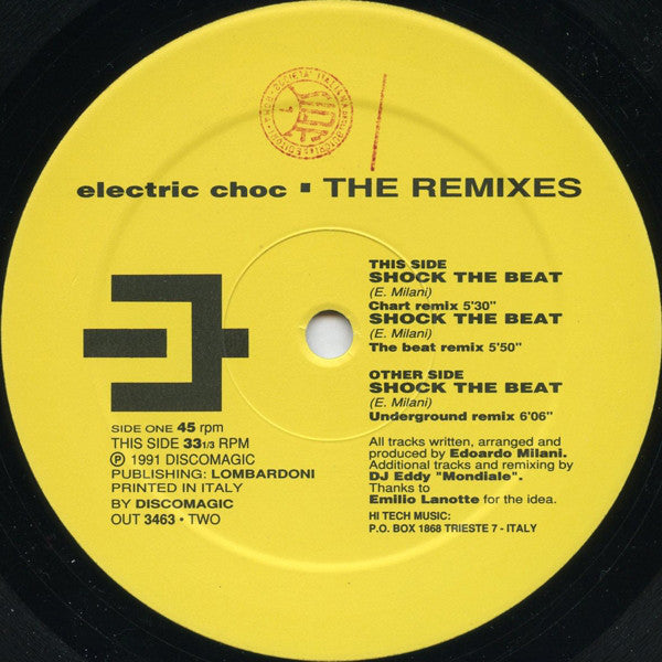 Electric Choc : Shock The Beat (The Remixes) (12")