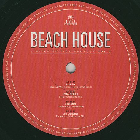 Various : Hed Kandi Presents Beach House Limited Edition Sampler Vol. 3 (2xLP, Comp, Ltd, Num, Smplr)