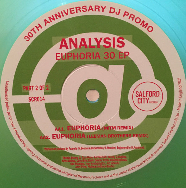 Analysis : Euphoria 30 EP (PT 2) (12", EP, Gre)