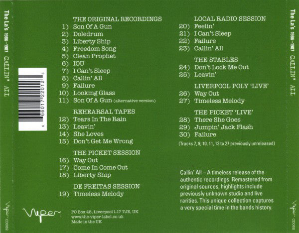 The La's : The La's 1986-1987 Callin' All (CD, Album, RE, RM)