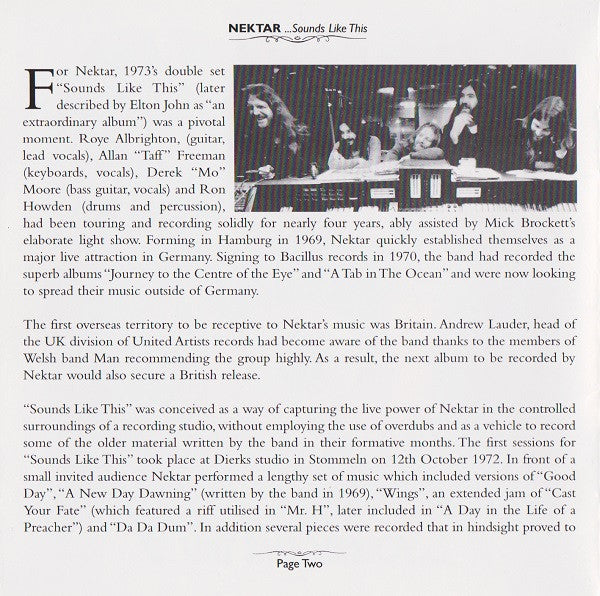 Nektar : ...Sounds Like This (2xCD, Album, RE, RM)