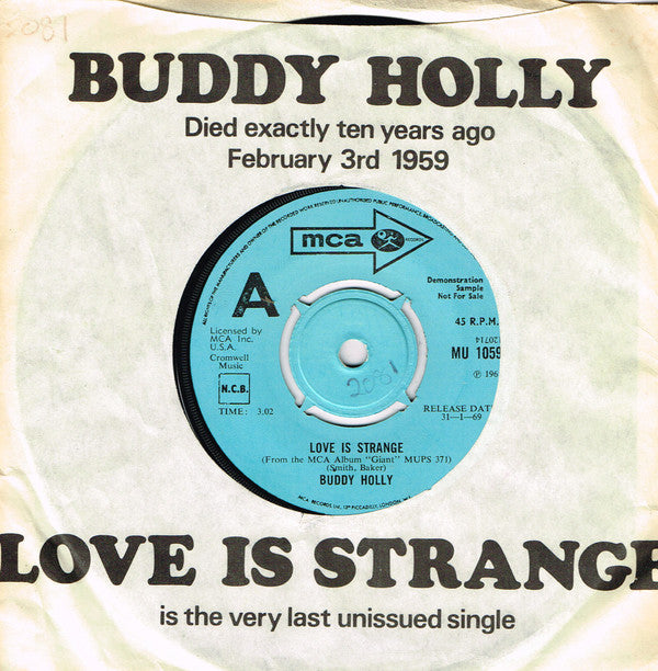 Buddy Holly : Love Is Strange (7", Promo)