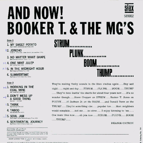 Booker T & The MG's : And Now! (LP, Album, Mono, RP)