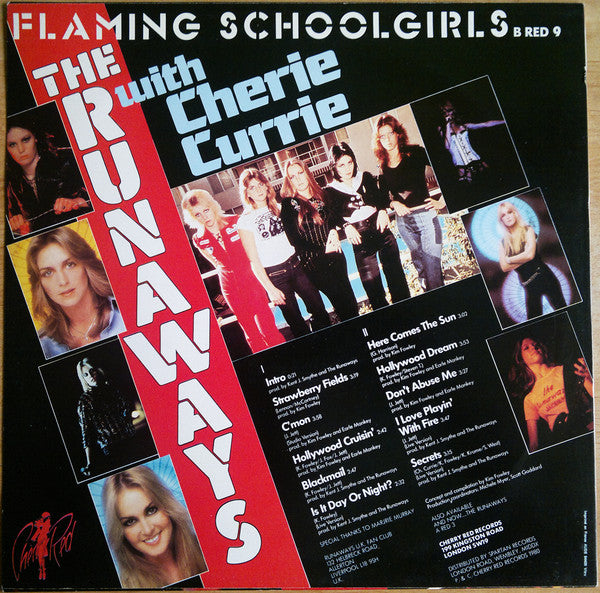 The Runaways With Cherie Currie : Flaming Schoolgirls (LP, Comp, Fre)