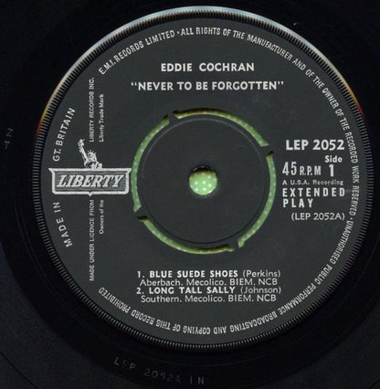 Eddie Cochran : Never To Be Forgotten (7", EP, Mono, Red)