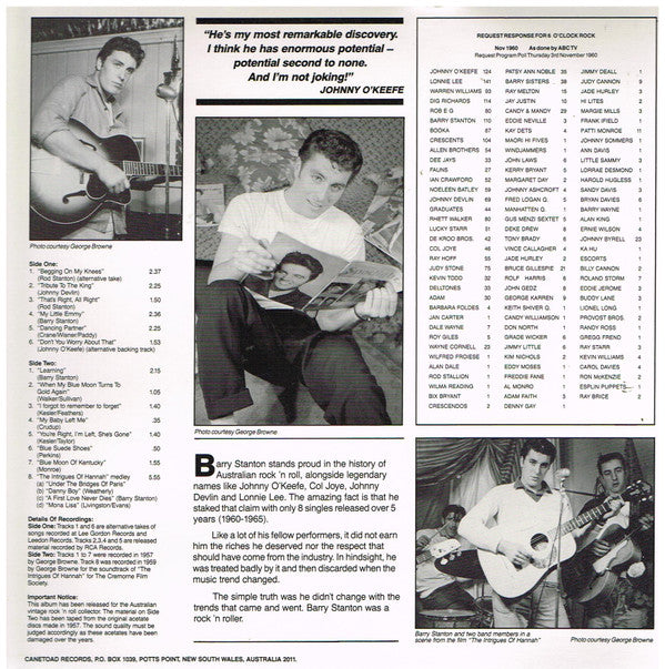 Barry Stanton : A Tribute To The King Rare Songs 1957-1965 (LP, Album)