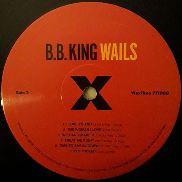 B.B. King Orchestra : B.B. King Wails (LP, Album, RE, 180)
