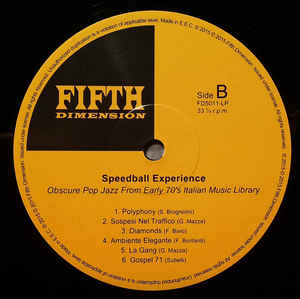 Various – Speedball Experience (Obscure Pop Jazz From Early 70's Italian Music Library) (VG+ / VG+)