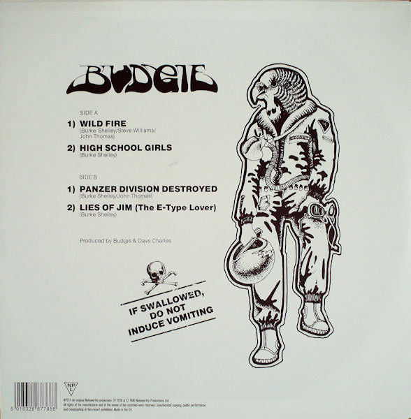 Budgie : If Swallowed, Do Not Induce Vomiting (12", EP, RE)