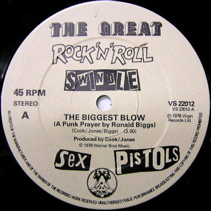 Sex Pistols : The Biggest Blow (A Punk Prayer By Ronnie Biggs) / My Way (12", Single)