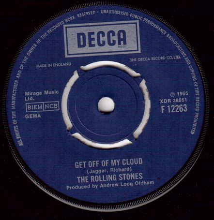 The Rolling Stones : Get Off Of My Cloud (7", Single, RE)