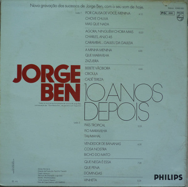 Jorge Ben : 10 Anos Depois (LP, Album, RE)