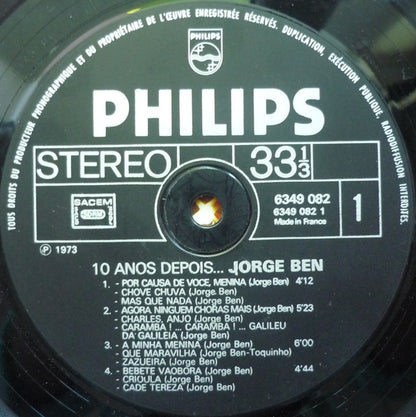 Jorge Ben : 10 Anos Depois (LP, Album, RE)