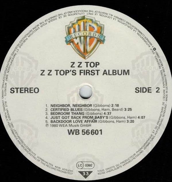 ZZ Top : First Album (LP, Album, RE, Tex)