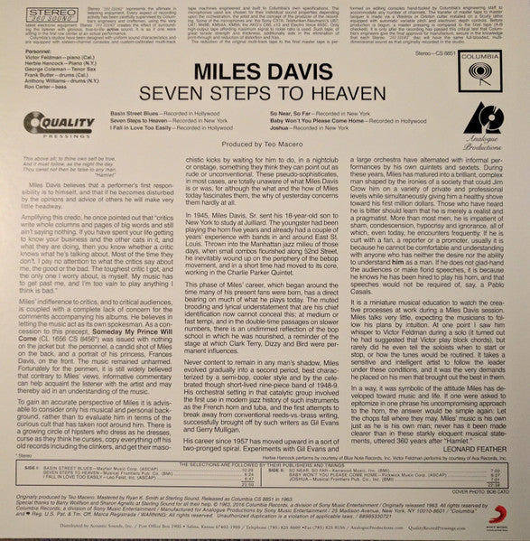 Miles Davis : Seven Steps To Heaven (LP, Album, RE, RM, Gat)