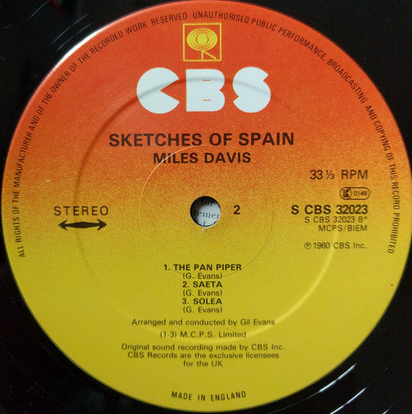 Miles Davis : Sketches Of Spain (LP, Album, RE)