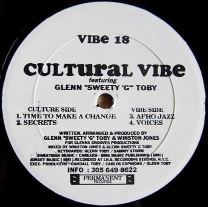 Cultural Vibe Featuring Glenn "Sweety G" Toby : The Cultural Vibe E.P. (2x12", EP, Ltd)