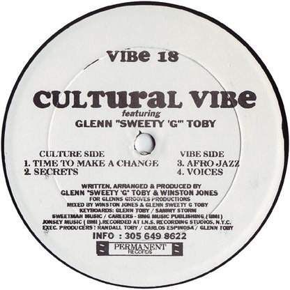 Cultural Vibe Featuring Glenn "Sweety G" Toby : The Cultural Vibe E.P. (2x12", EP, Ltd)