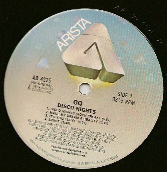 GQ : Disco Nights (LP, Album, Ter)