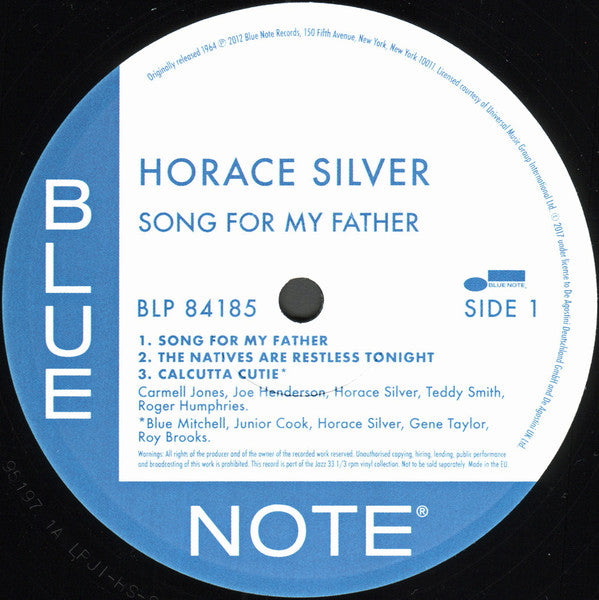 The Horace Silver Quintet : Song For My Father (Cantiga Para Meu Pai) (LP, Album, RE)