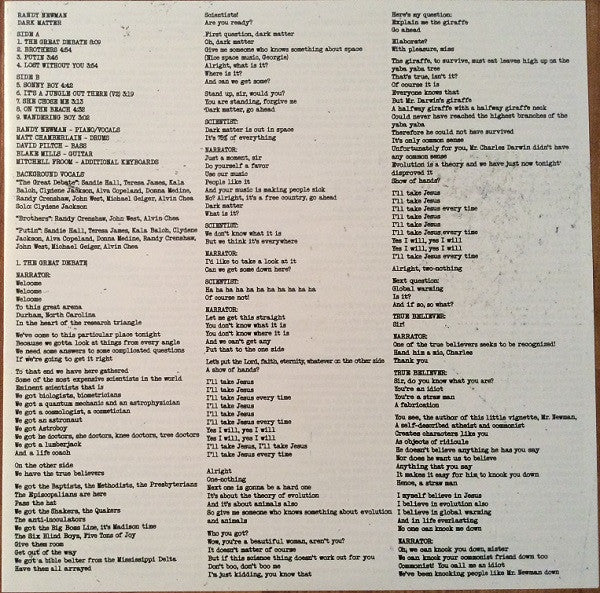 Randy Newman : Dark Matter (LP, Album)