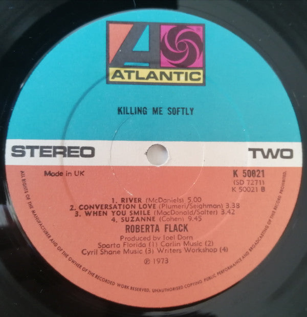 Roberta Flack : Killing Me Softly (LP, Album, Die)