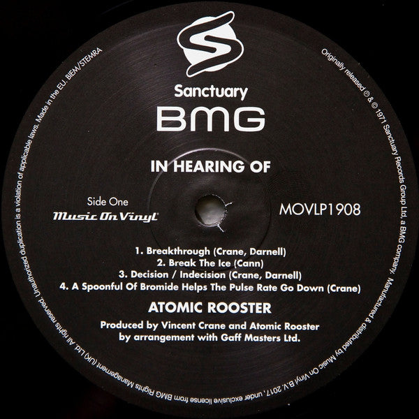 Atomic Rooster : In Hearing Of (LP, Album, RE, 180)