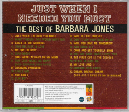 Barbara Jones : Just When I Needed You Most: The Best Of (CD, Comp)