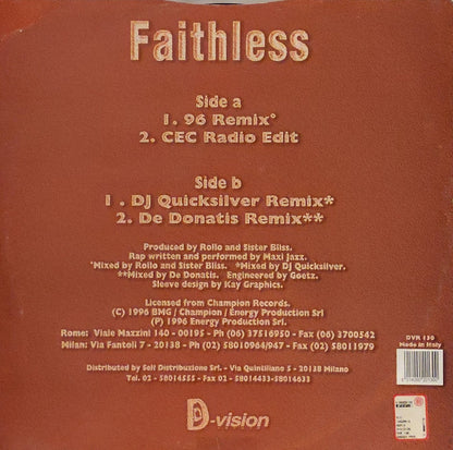 Faithless : Insomnia (Remix) (12")