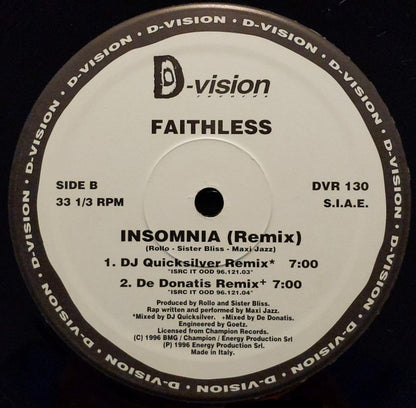 Faithless : Insomnia (Remix) (12")