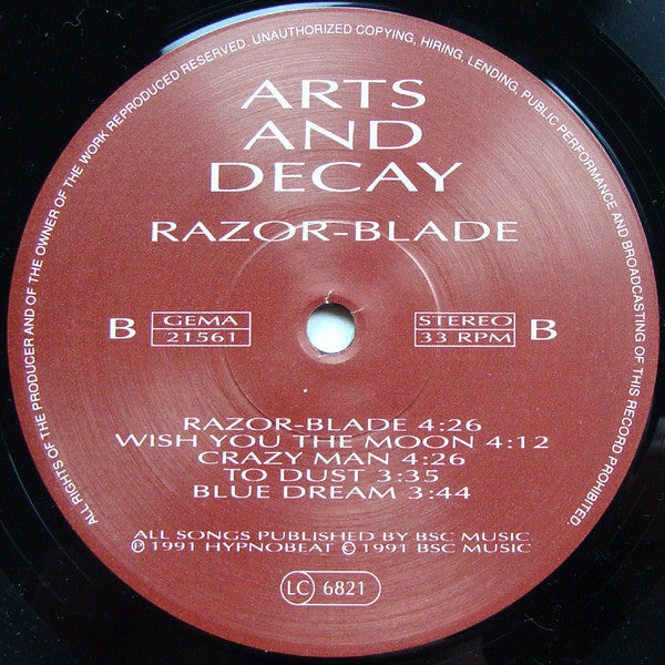 Arts And Decay : Razor-Blade (LP, Album)