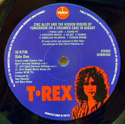 Marc Bolan & T. Rex : Zinc Alloy And The Hidden Riders Of Tomorrow - A Creamed Cage In August (LP, Album, RE, Gat)