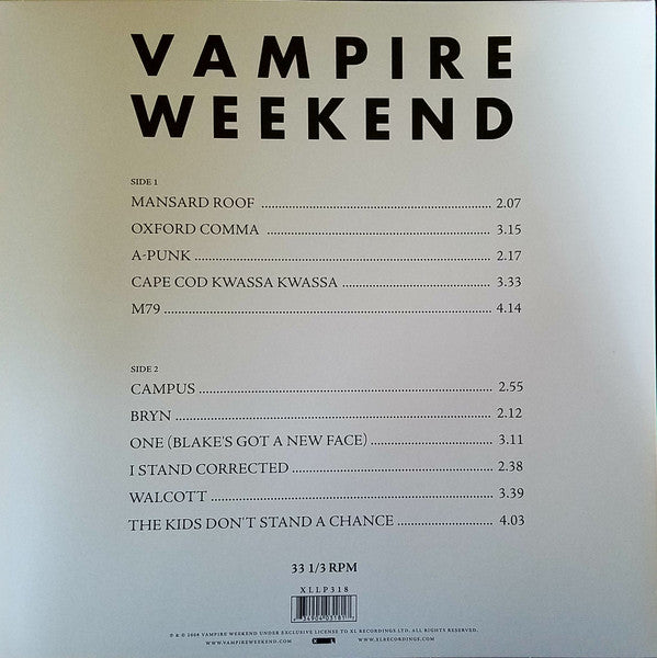 Vampire Weekend : Vampire Weekend (LP, Album, RE)