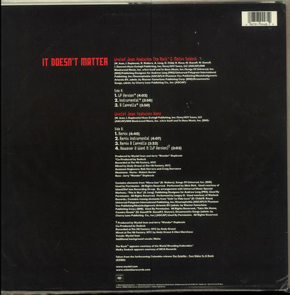 Wyclef Jean Featuring The Rock (2) & Melky Sedeck : It Doesn't Matter (12")