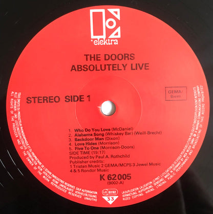 The Doors : Absolutely Live (2xLP, Album, RE)