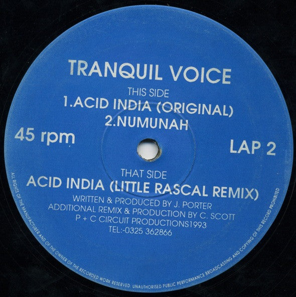 Tranquil Voice : Acid India (12")