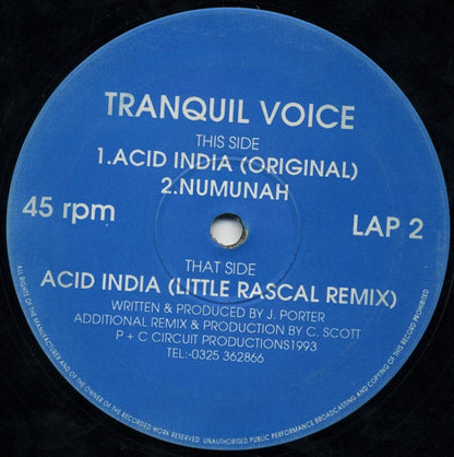 Tranquil Voice : Acid India (12")