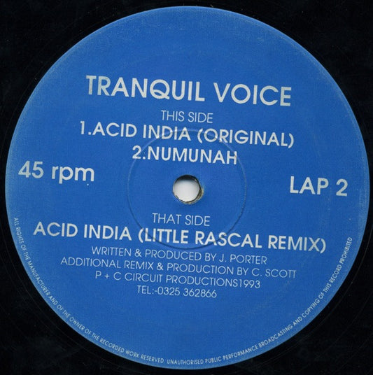 Tranquil Voice : Acid India (12")