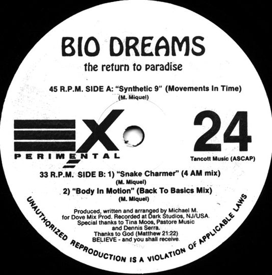 Bio Dreams* : The Return To Paradise (12")