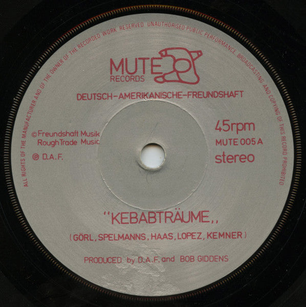 Deutsch-Amerikanische-Freundschaft* : Kebabträume / Gewalt (7", Single)