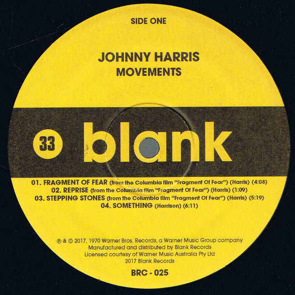 Johnny Harris : Movements (LP, Album, Ltd, RE)
