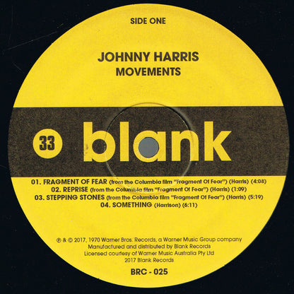Johnny Harris : Movements (LP, Album, Ltd, RE)