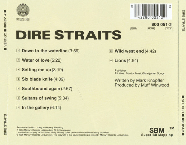 Dire Straits : Dire Straits (CD, Album, RE, RM, Arv)