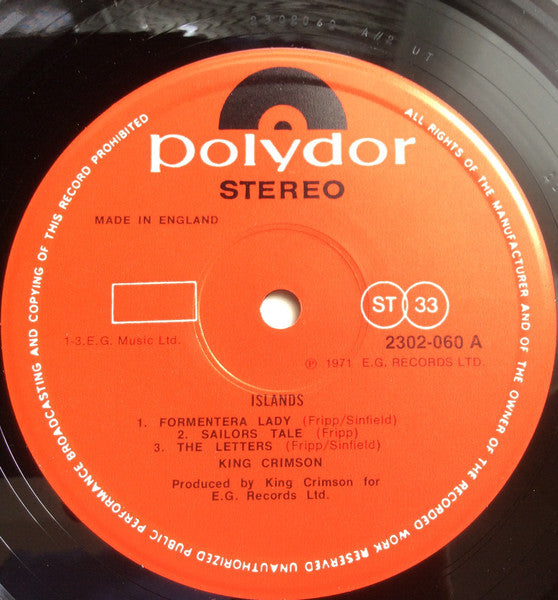 King Crimson : Islands (LP, Album, RE)