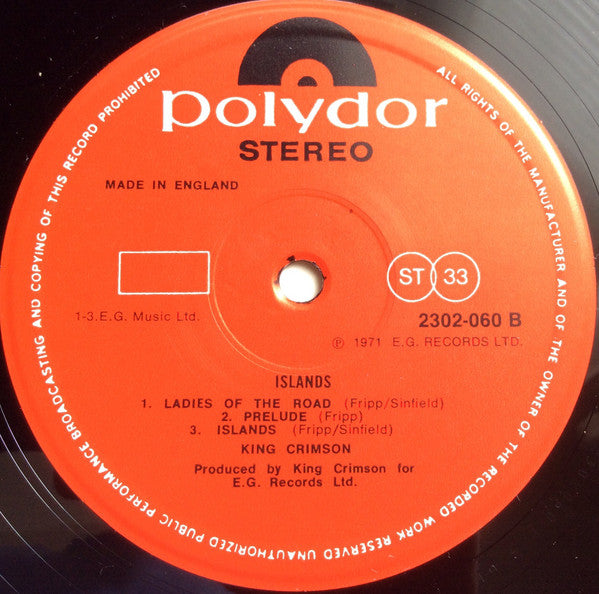 King Crimson : Islands (LP, Album, RE)