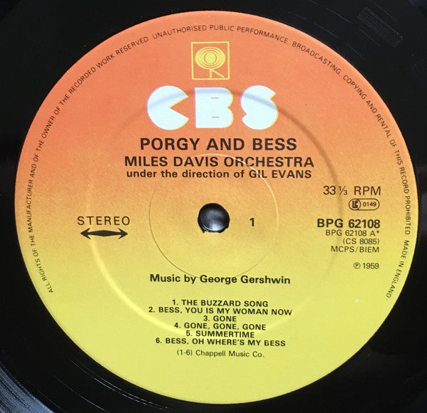 Miles Davis : Porgy And Bess (LP, Album, RE)