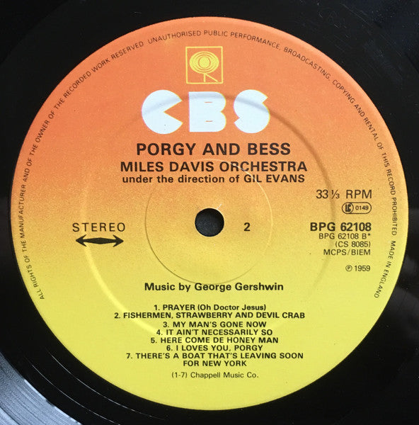 Miles Davis : Porgy And Bess (LP, Album, RE)